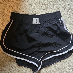 FP Movement by Free People Black Athletic Shorts with White Trim